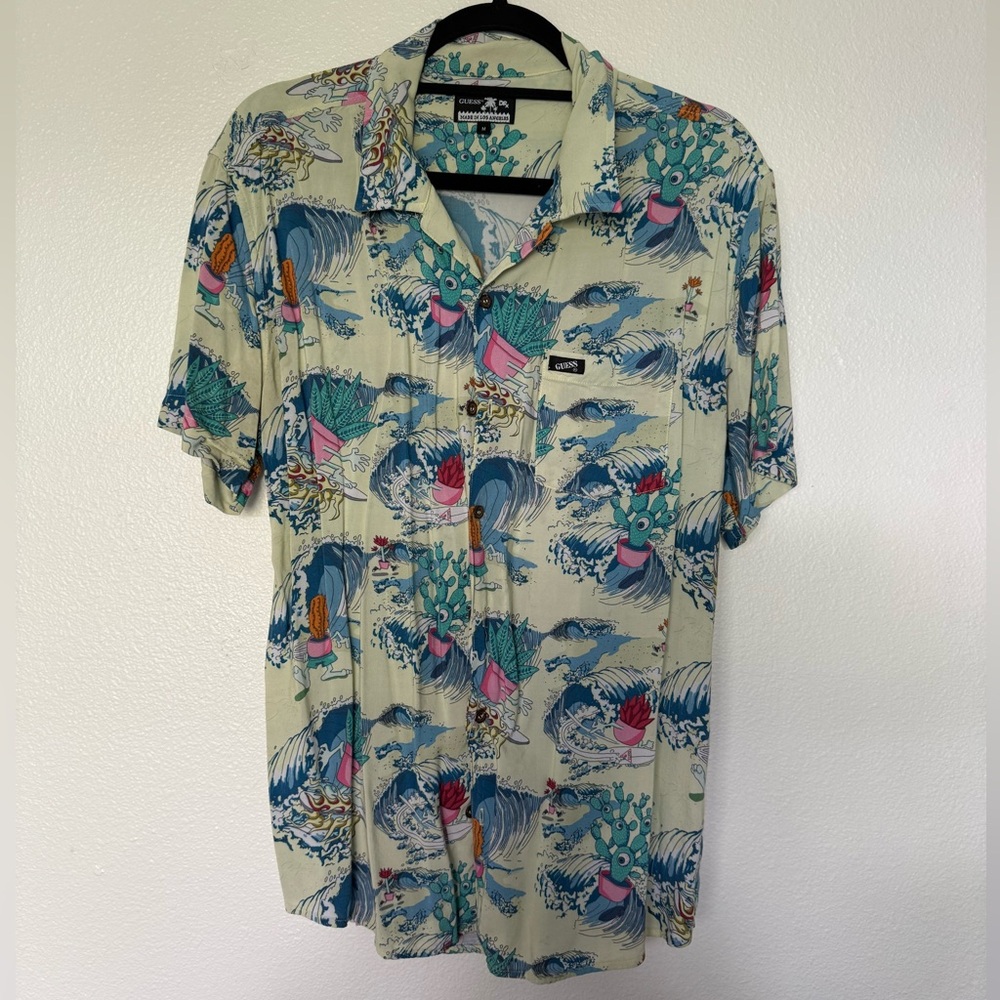 Dr.Romanelli x Guess cactus aloha button down T